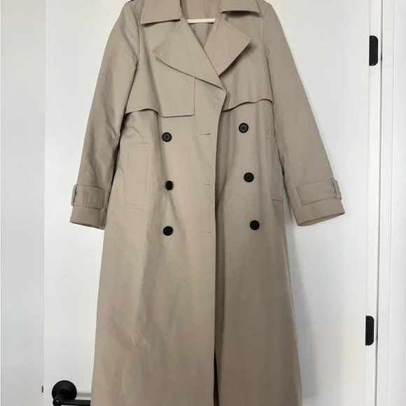 All Saints Cream Trench Coat - Picture 5 of 9